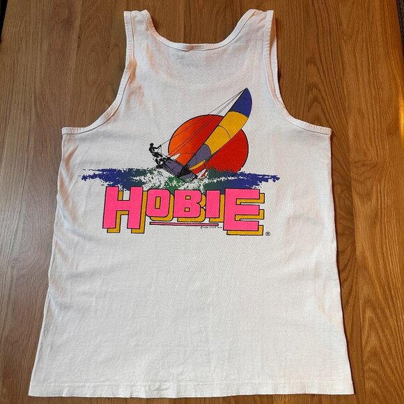 Vintage Hobie 80s 90s Mens Medium Surf Surfing Sail Single Stitch Tank Top Shirt - Picture 1 of 6